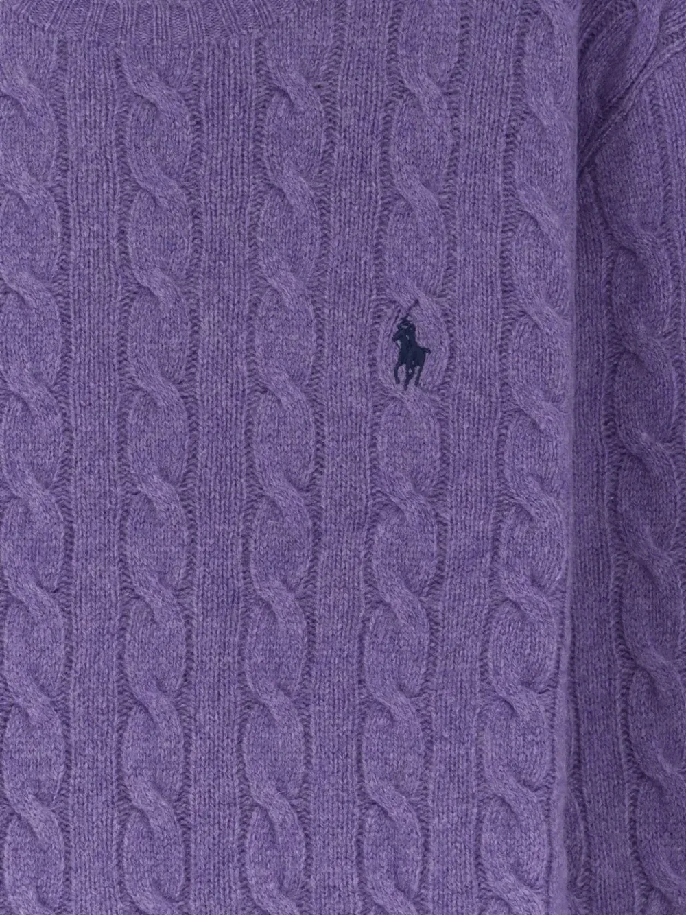 Вязаный свитер с вышитым логотипом POLO RALPH LAUREN, фиолетовый — фото 3