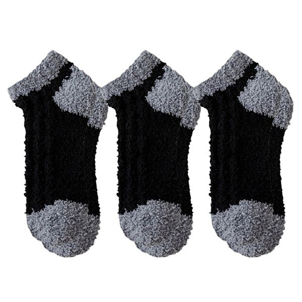 

Женские ультрамягкие мохнатые носки до щиколотки, 3 пары, текстурированный дизайн, US 5-10 Anna-Kaci, Black