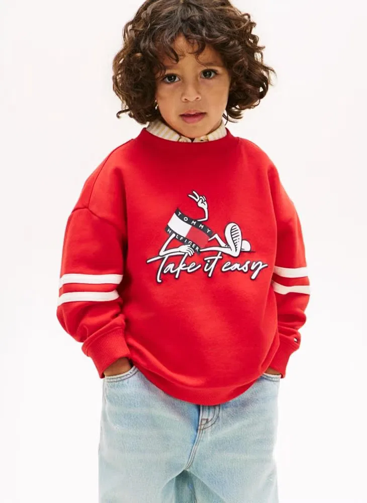 Свитшот с принтом Wavy flag graphic Tommy Hilfiger, красный