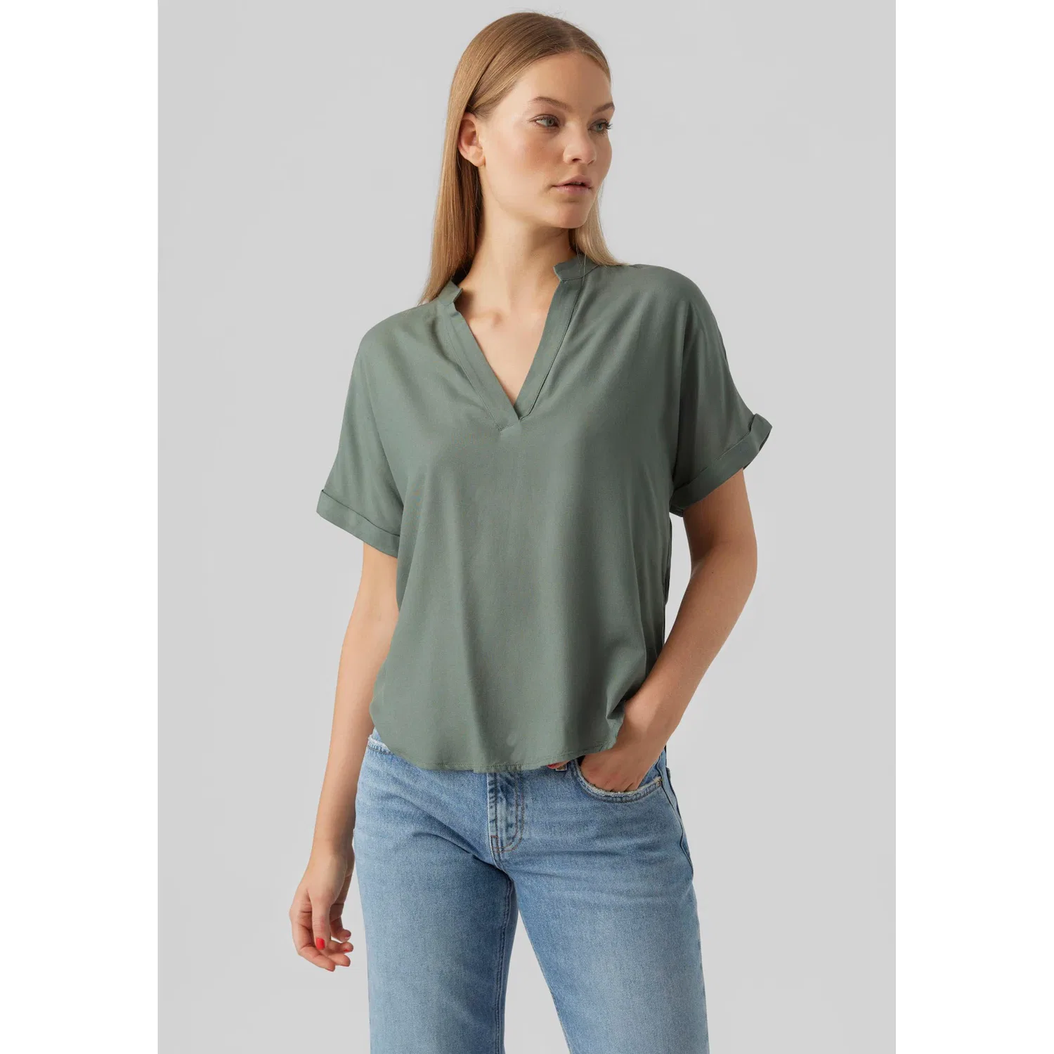 Женский блузка-топ с V-образным вырезом Vero Moda, Laurel Wreath