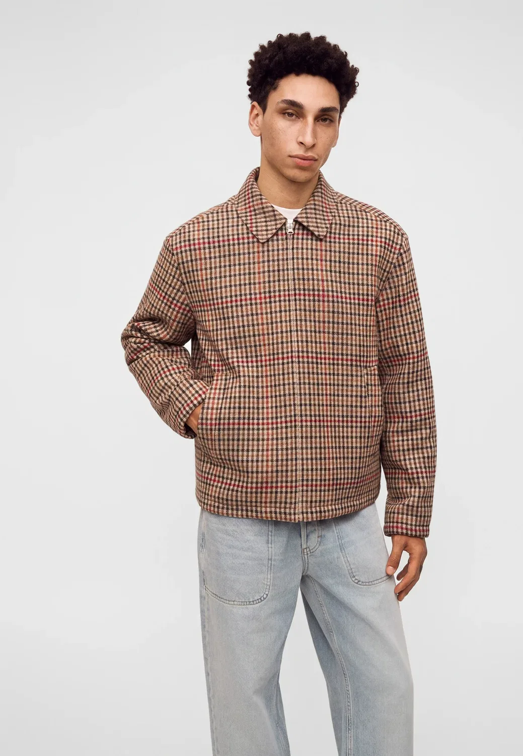 Шерстяная клетчатая куртка «Плющ» - летняя куртка Tommy Hilfiger, Brown Check — фото 4