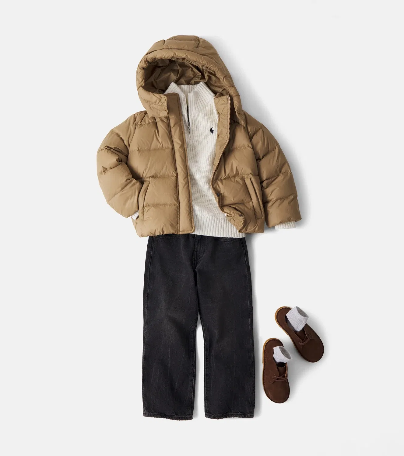 Легкая куртка с капюшоном Polo Ralph Lauren Kids, бежевый — фото 2