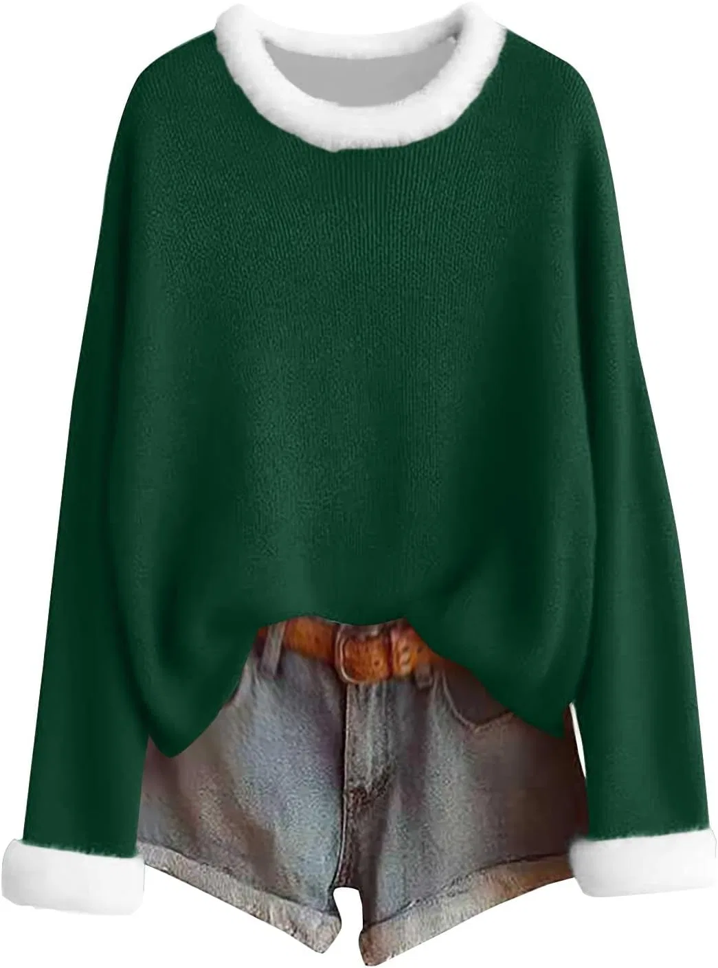 Женский свитшот с принтом Ugly Christmas Sweatshirts, 1a-Green — фото 3