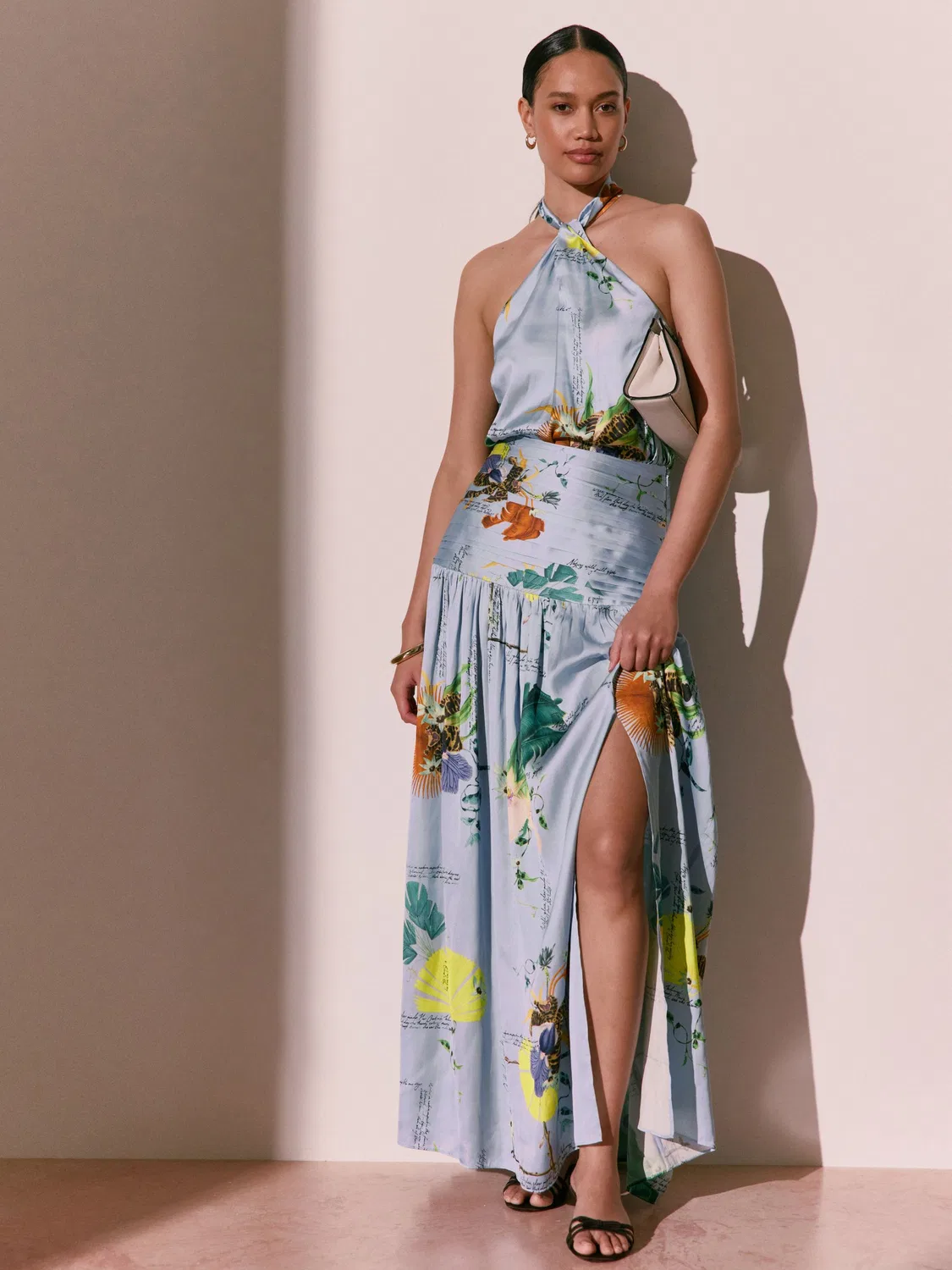 Топ-халтер с цветочным принтом Kew Collection Next, Blue Floral Print — фото 2