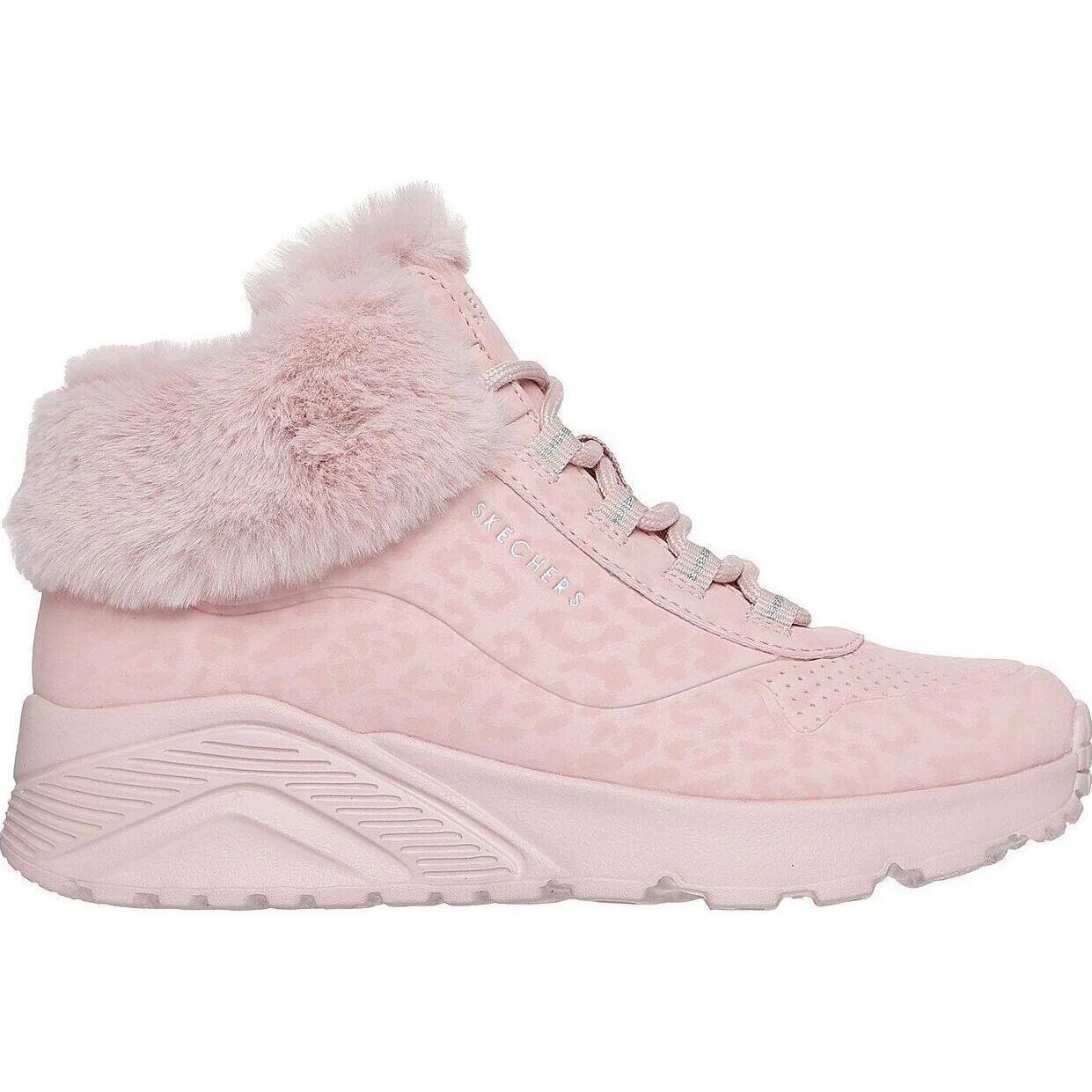 Детские ботинки с принтом Cozy Leopard Skechers, Rosa — фото 3