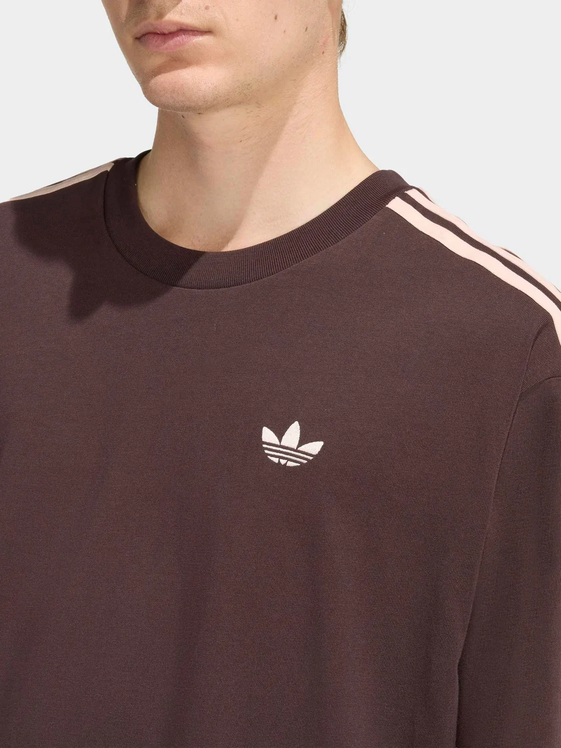 Футболка оверсайз Adicolor 3-Stripes adidas Originals, коричневый — фото 4