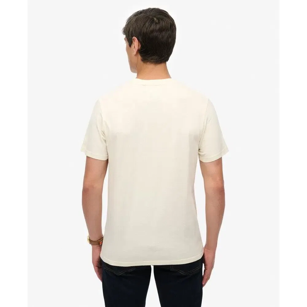 Мужская футболка с принтом Standard Script Superdry, Beige / Cremefarben — фото 3