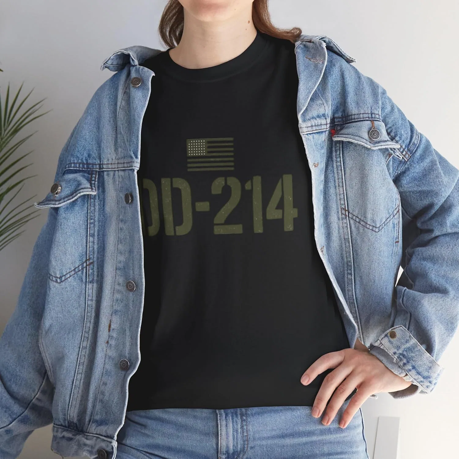 Женская футболка с принтом DD-214, чёрный — фото 3