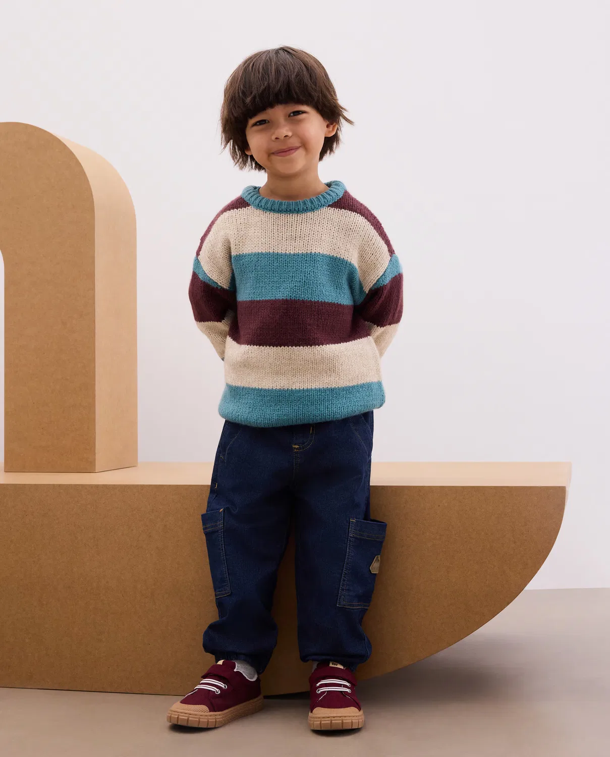 Детский джемпер, Básico Cuello Raya Kodak, Kids El Corte Inglés, мультиколор — фото 2
