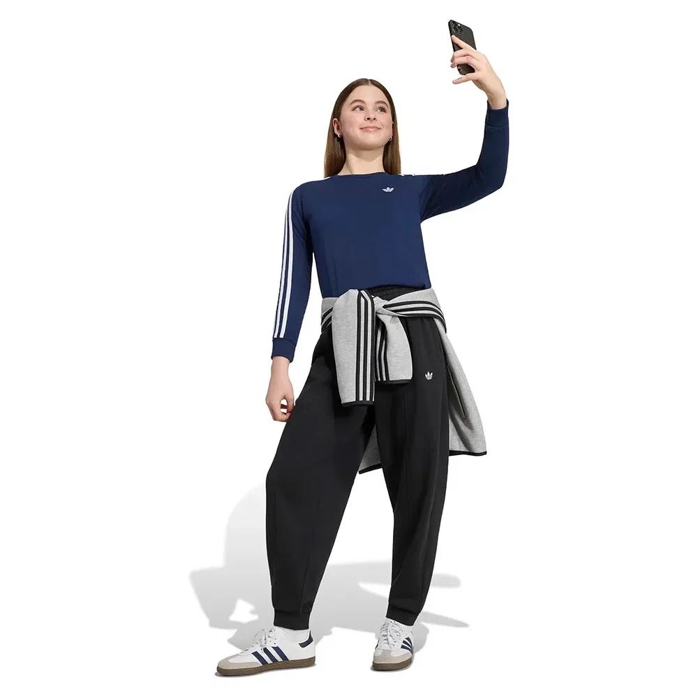 Детские спортивные штаны свободного кроя Oversized French Terry Adidas Originals, Black — фото 4