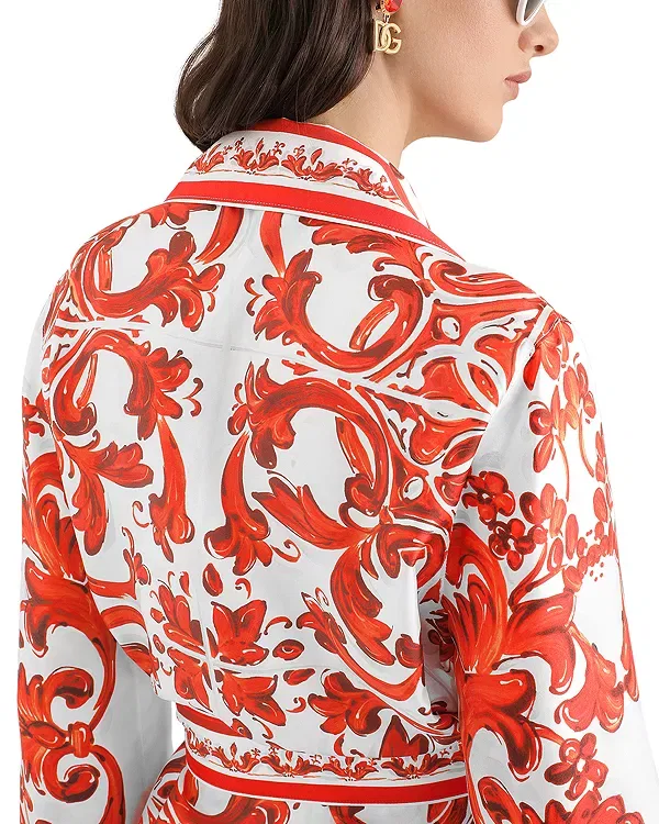 Женская рубашка из шелка Dolce & Gabbana, мультиколор — фото 3