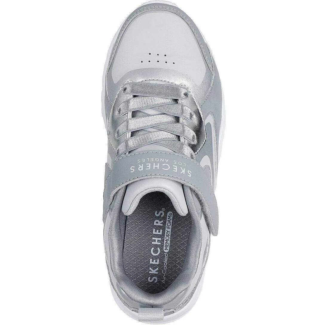 Детские кроссовки с металлическим блеском Skechers Uno Lite-metallic Burst, Grau — фото 2