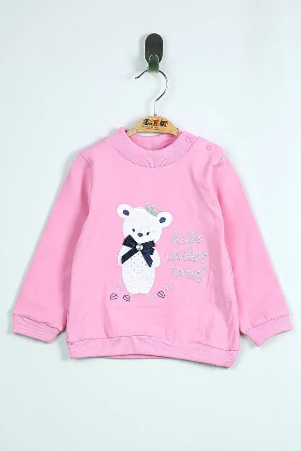Детская футболка для девочек с вышивкой Teddy Bear Toontoy, Pink
