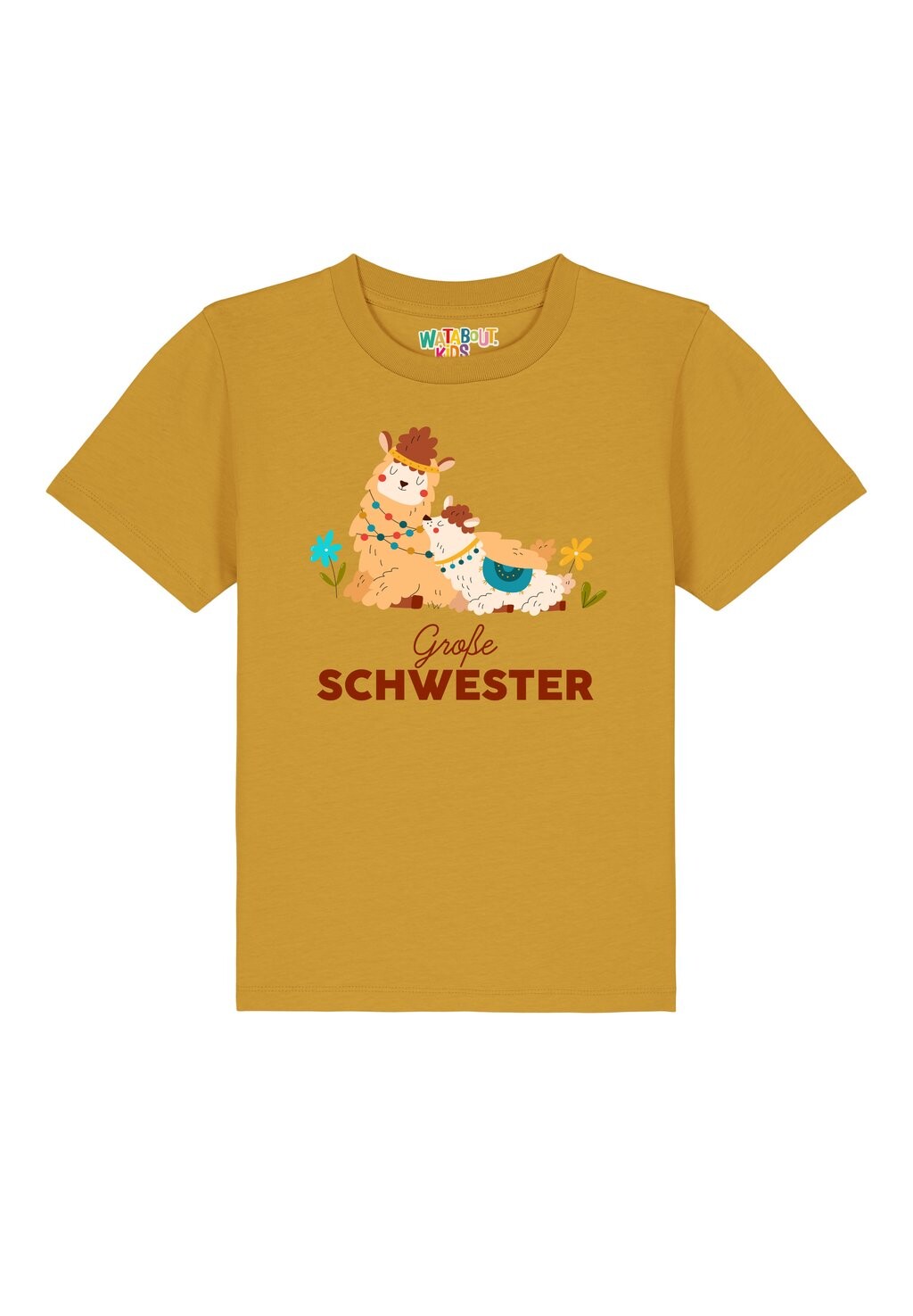 

Футболка с принтом LAMA GROSSE SCHWESTER Watapparel, цвет ochre