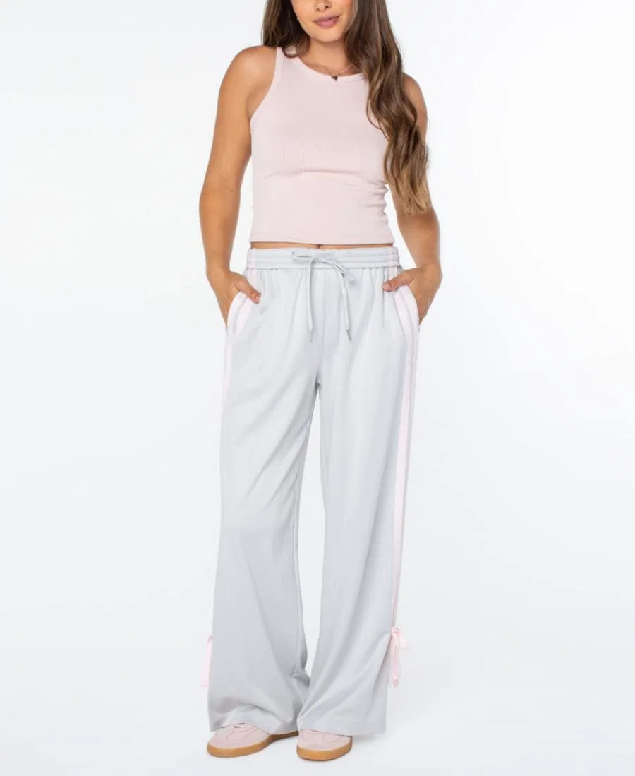 Широкие спортивные брюки с бантом, модель Bow-Detail Celebrity Pink, Grey/Pink