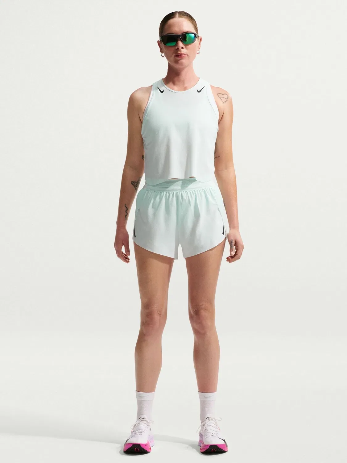 Шорты для бега с вкладышем, Aero Swift Nike, бледно-зеленый — фото 2