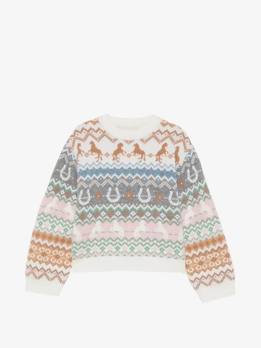 Свитер Fair Isle Stella McCartney Kids, бежевый