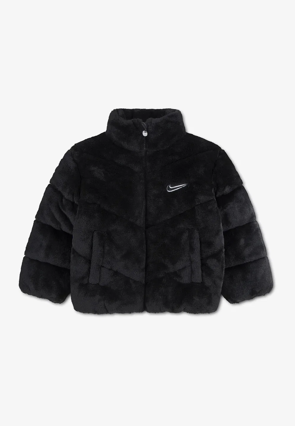 Стеганая куртка из искусственного меха - зимняя куртка Nike Sportswear, Black