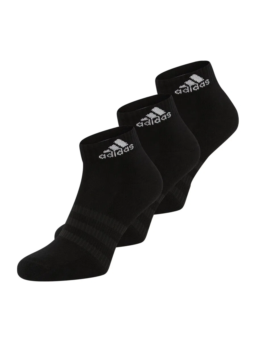 Спортивные носки ADIDAS PERFORMANCE 'Cushioned Sportswear Ankle 3 Pairs' черного цвета