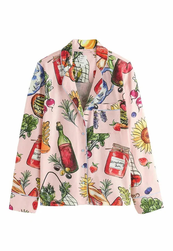 Пижама с принтом Regular fit - button through pyjamas set - pyjamas Next, Pink Market, розовый — фото 2