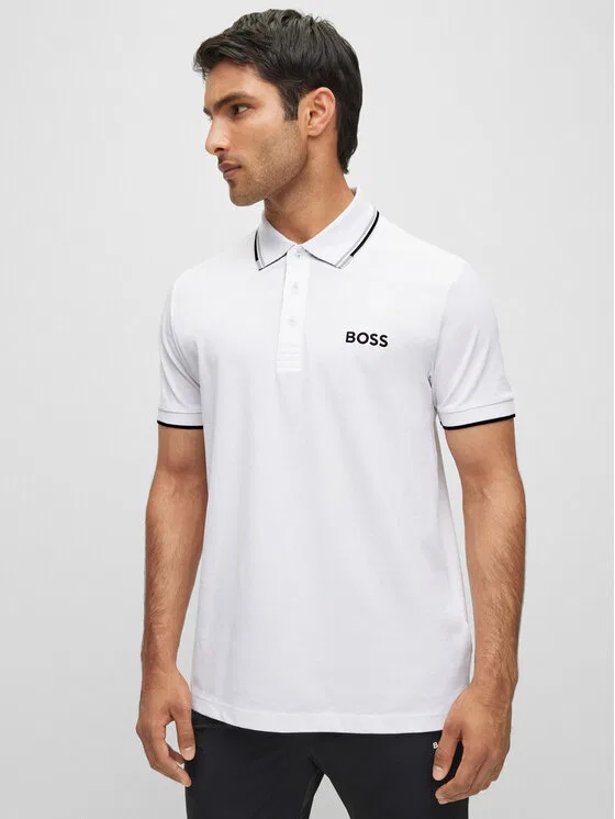 Поло regular fit Paddy Pro Boss, белый