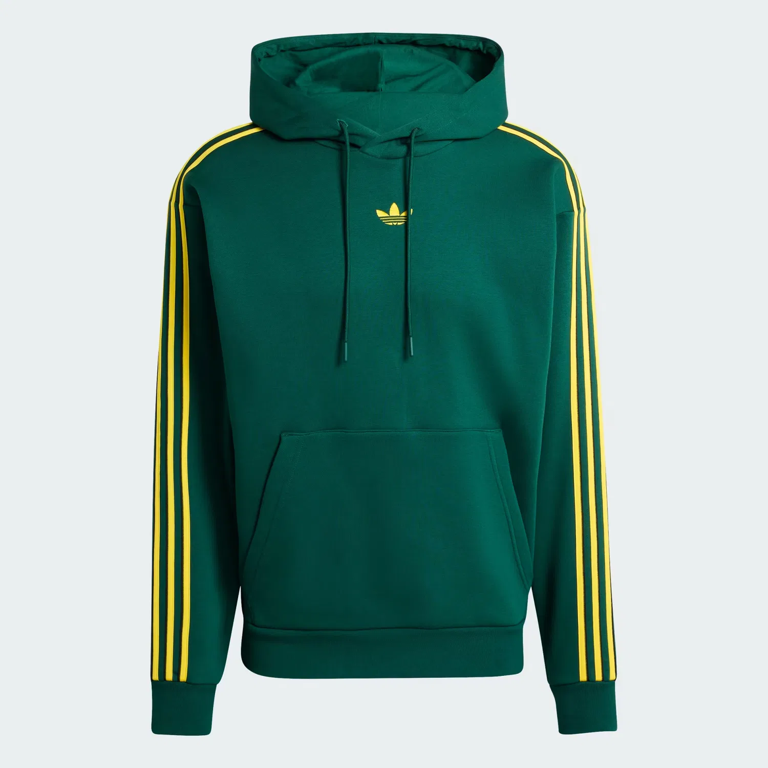 Мужское худи на флисе с капюшоном Tipped Stripes Adidas Originals, темно-зеленый — фото 4