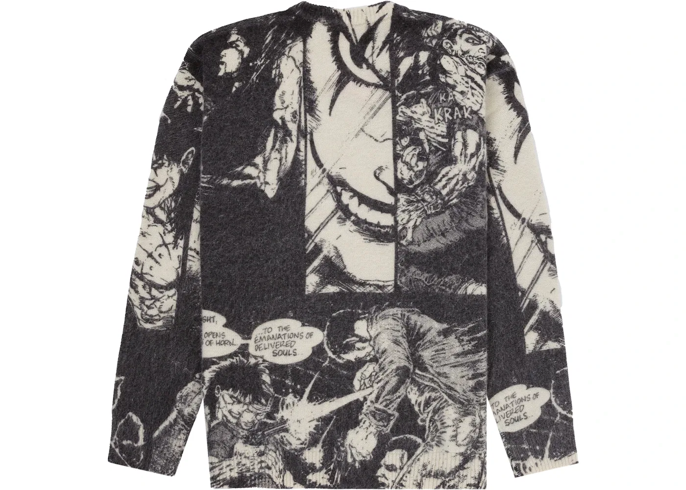 Мужской свитер с принтом Supreme The Crow Sweater, White — фото 2