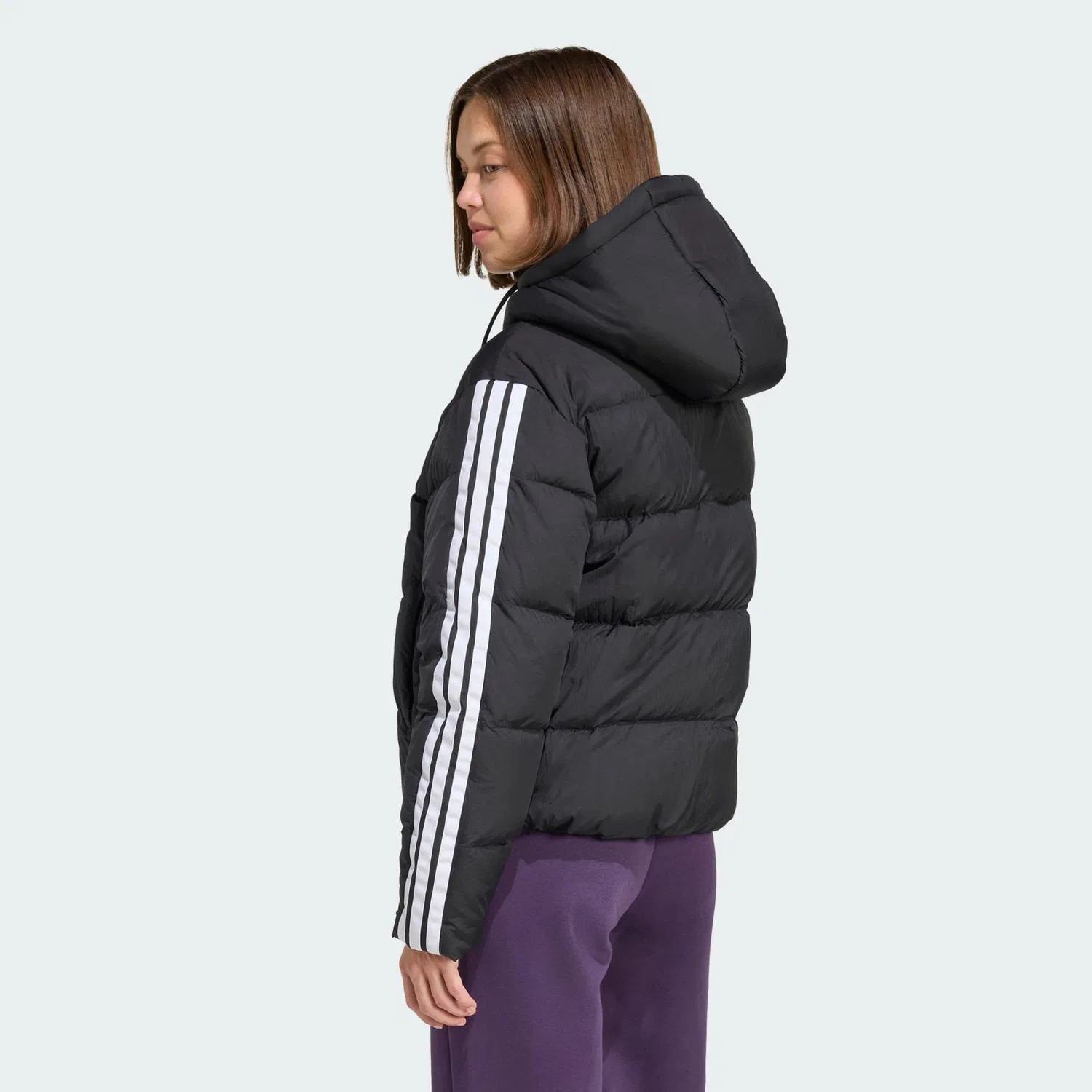 Мужская куртка-пуховик с капюшоном Essentials Climawarm 3-Streifen Adidas, Schwarz — фото 3
