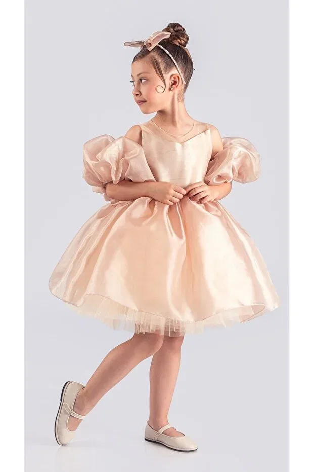 Детское платье для девочек без рукавов Miss California Girl's Evening Dress Mnk Baby&Kids, Cream — фото 3