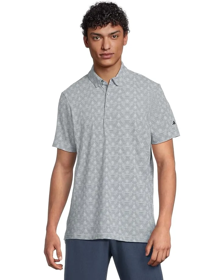 Поло Adidas Golf Go-To Printed Stripe Golf Polo Shirt, Wonder Blue Melange/Collegiate Navy