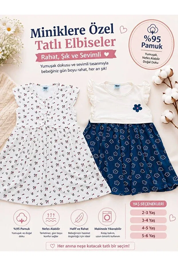Детское платье для девочек хлопковое Balgüneş Tekstil, White — фото 2