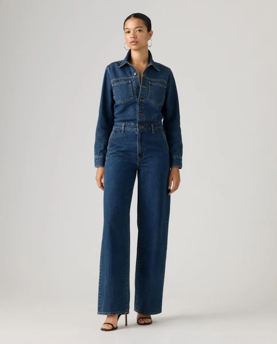 Женский джинсовый комбинезон с длинными рукавами - Levi's - синий