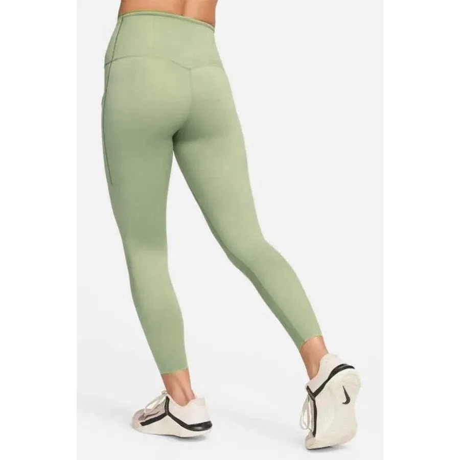 Леггинсы спортивные с высокой посадкой, 7/8, с карманами, модель Go Dri Fit Infinalock High Rise 7/8 Leggings 6 Cepli Toparlayıcı Yüksek Belli Reflektörlü Spor Tayt, Nike, Светло-зеленый — фото 2