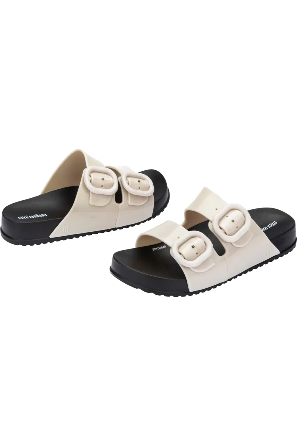Сандалии детские с запахом Mini Melissa, черный/бежевый — фото 3