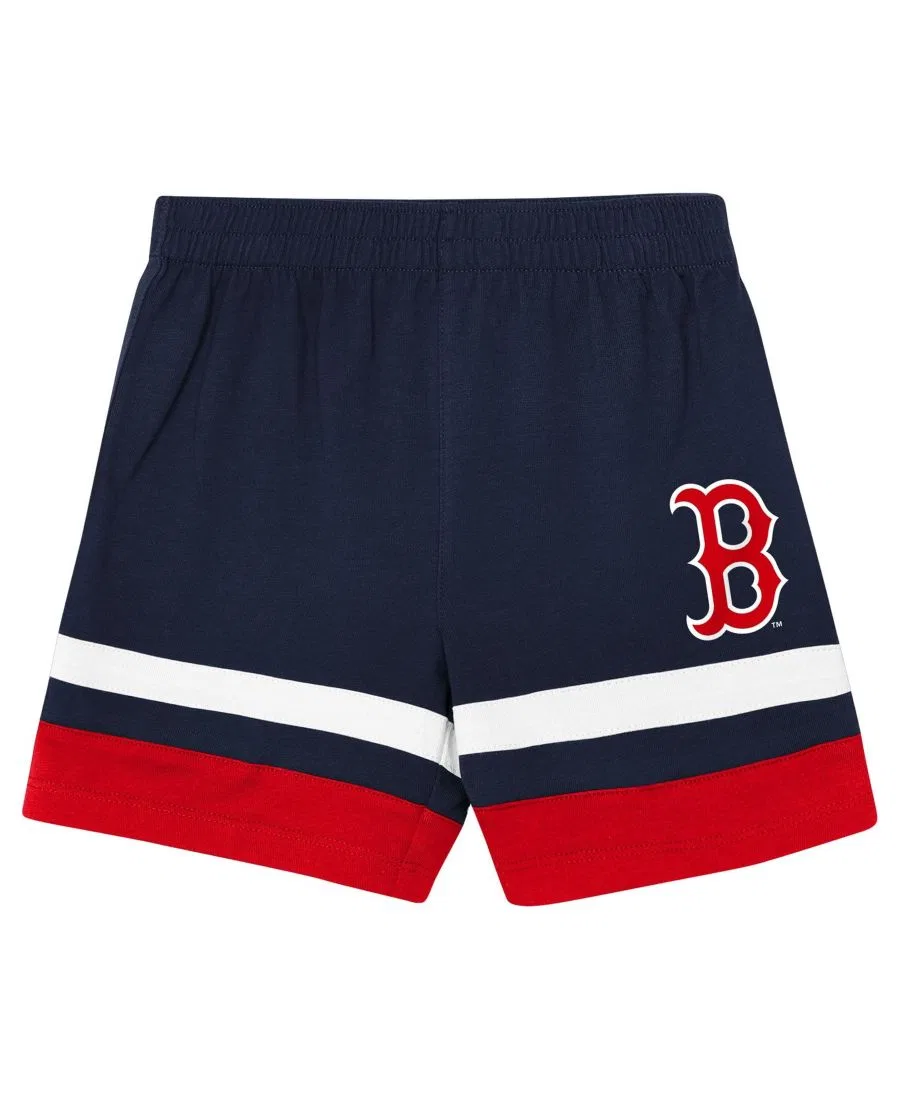 Комплект футболки и шорт из хлопка с принтом Boston Red Sox Ground Ball Outerstuff, Navy — фото 4