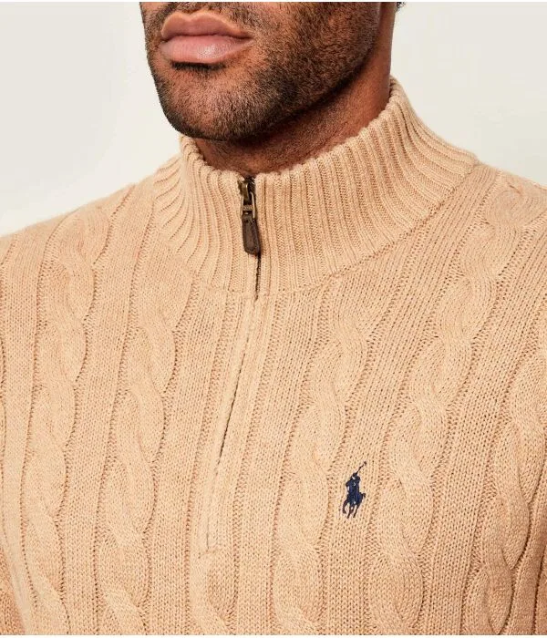 Мужской свитер с застежкой-молнией Polo Ralph Lauren, Cammello — фото 4