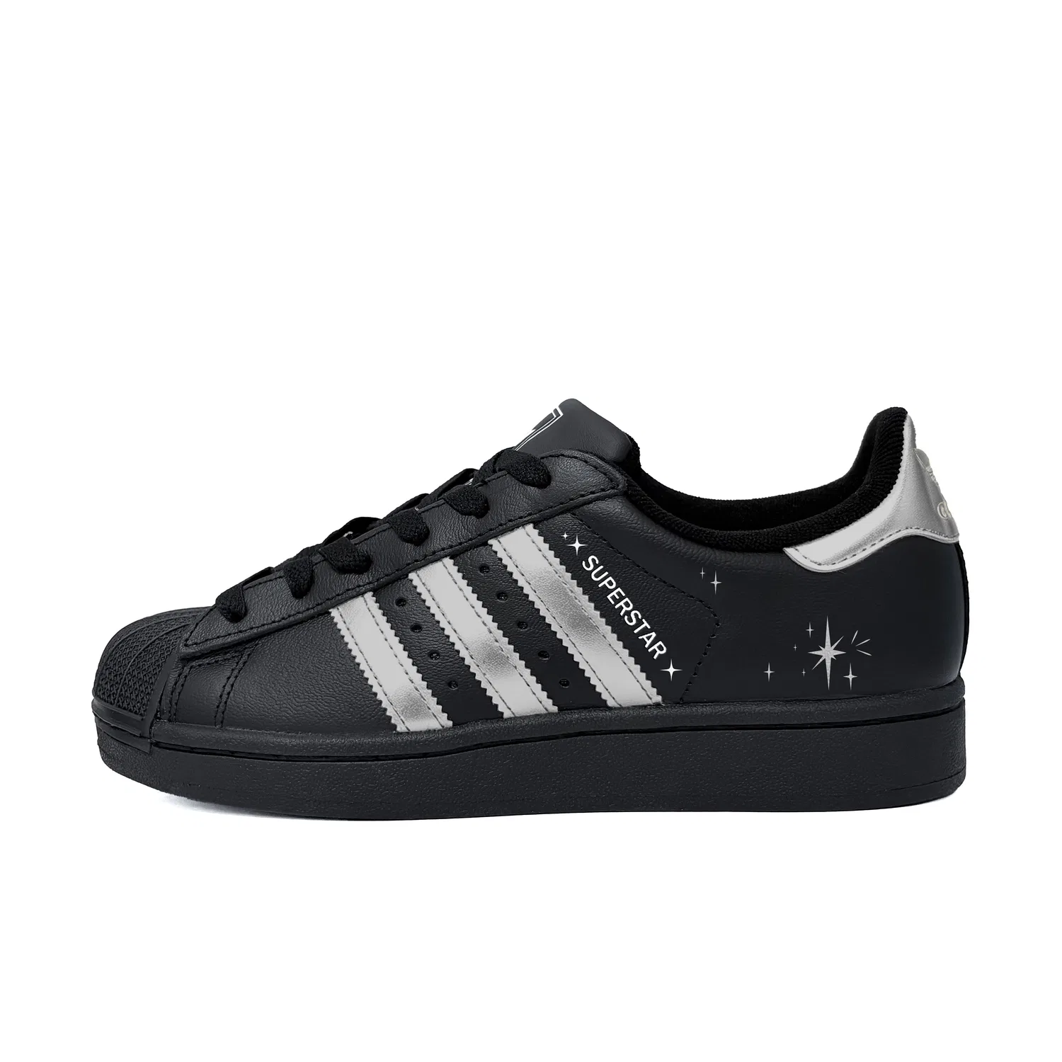 Детские кроссовки для скейтбординга из кожи Adidas Originals Superstar 2, Black