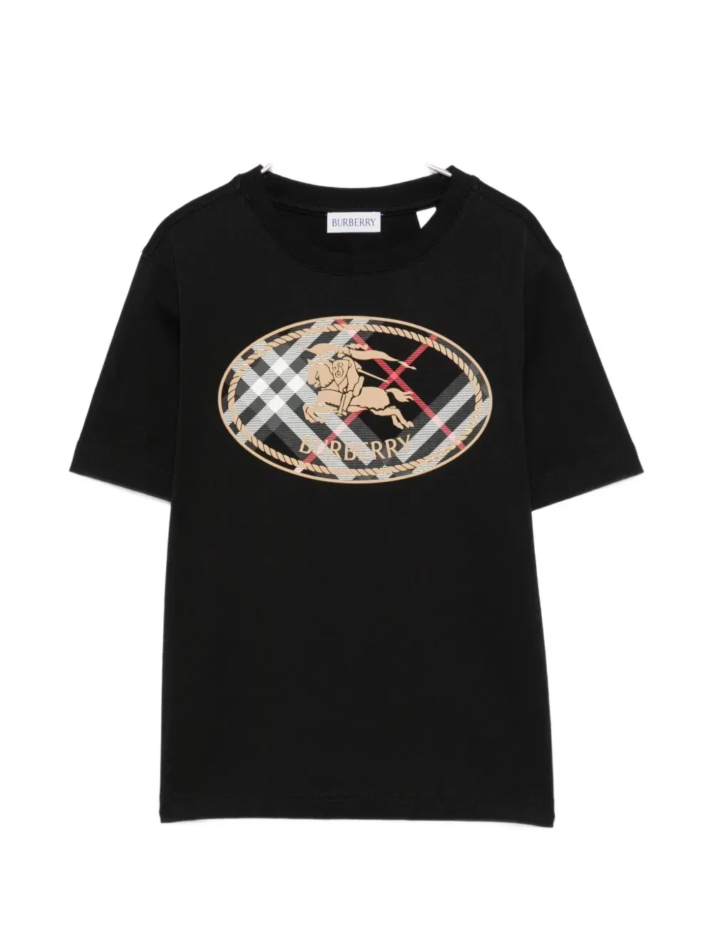 Футболка из хлопка с логотипом Burberry Kids, черный