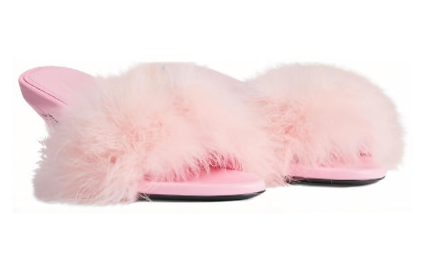 Тапочки boudoir 70mm sandals 'pink feathers' Balenciaga, розовый — фото 2