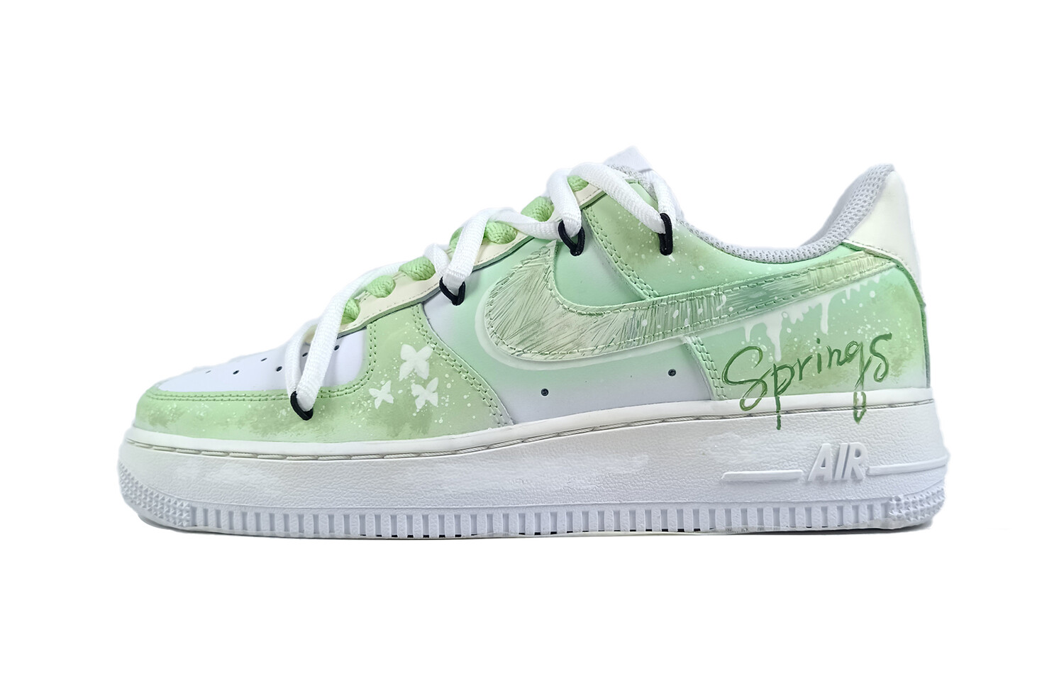 

Кроссовки Nike Air Force 1 Skateboarding Shoes Women's Low-top White, светло-зеленый