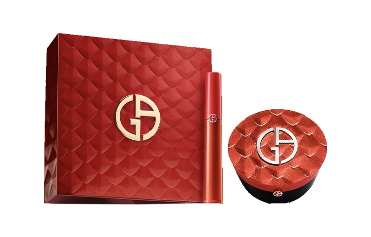Набор косметики Giorgio Armani: жидкая губная помада Lip Maestro + кушон, №405 + №2 — фото 3