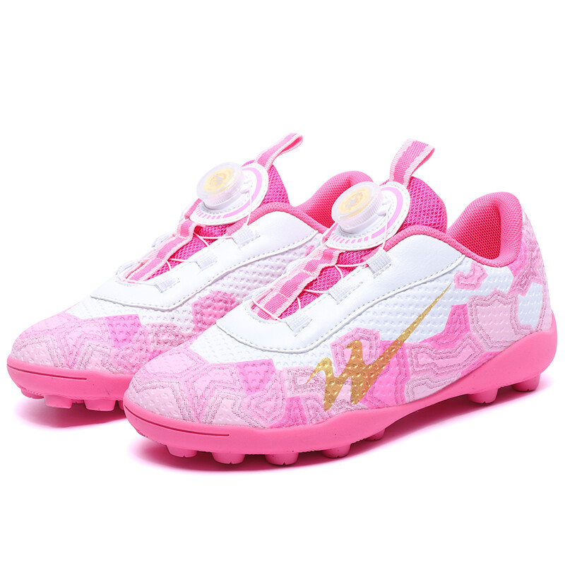 Детские футбольные бутсы Kids Low-top Gold Binary, розовый — фото 3