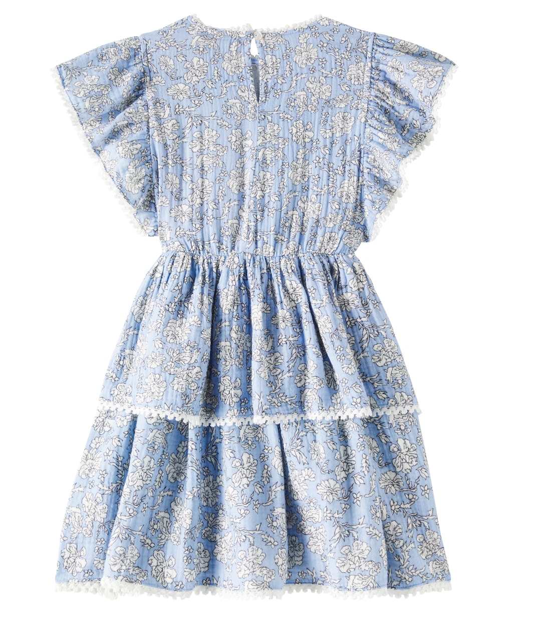 Платье Мелины из хлопкового муслина с цветочным принтом The New Society, Peony Powder Blue Print — фото 4