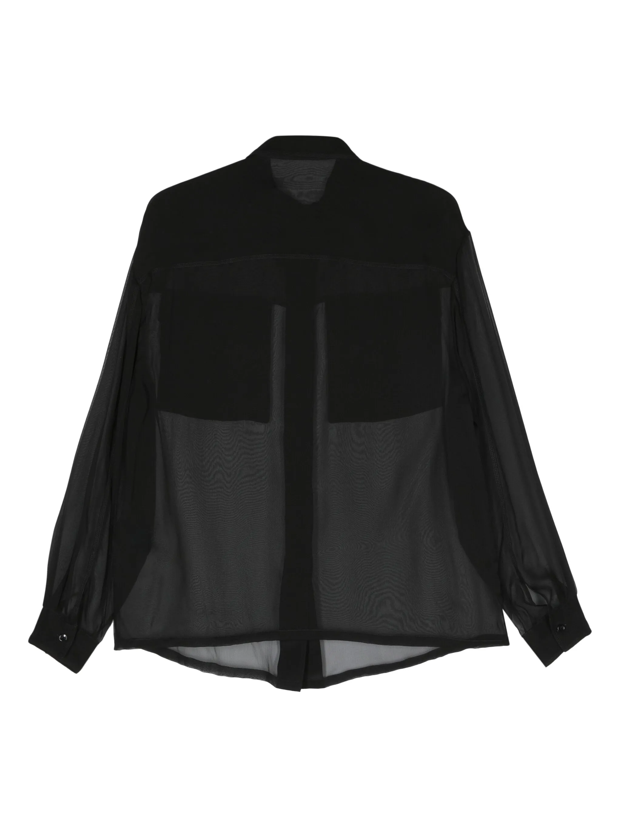Полупрозрачная рубашка из шелка Saint Laurent, черный — фото 2