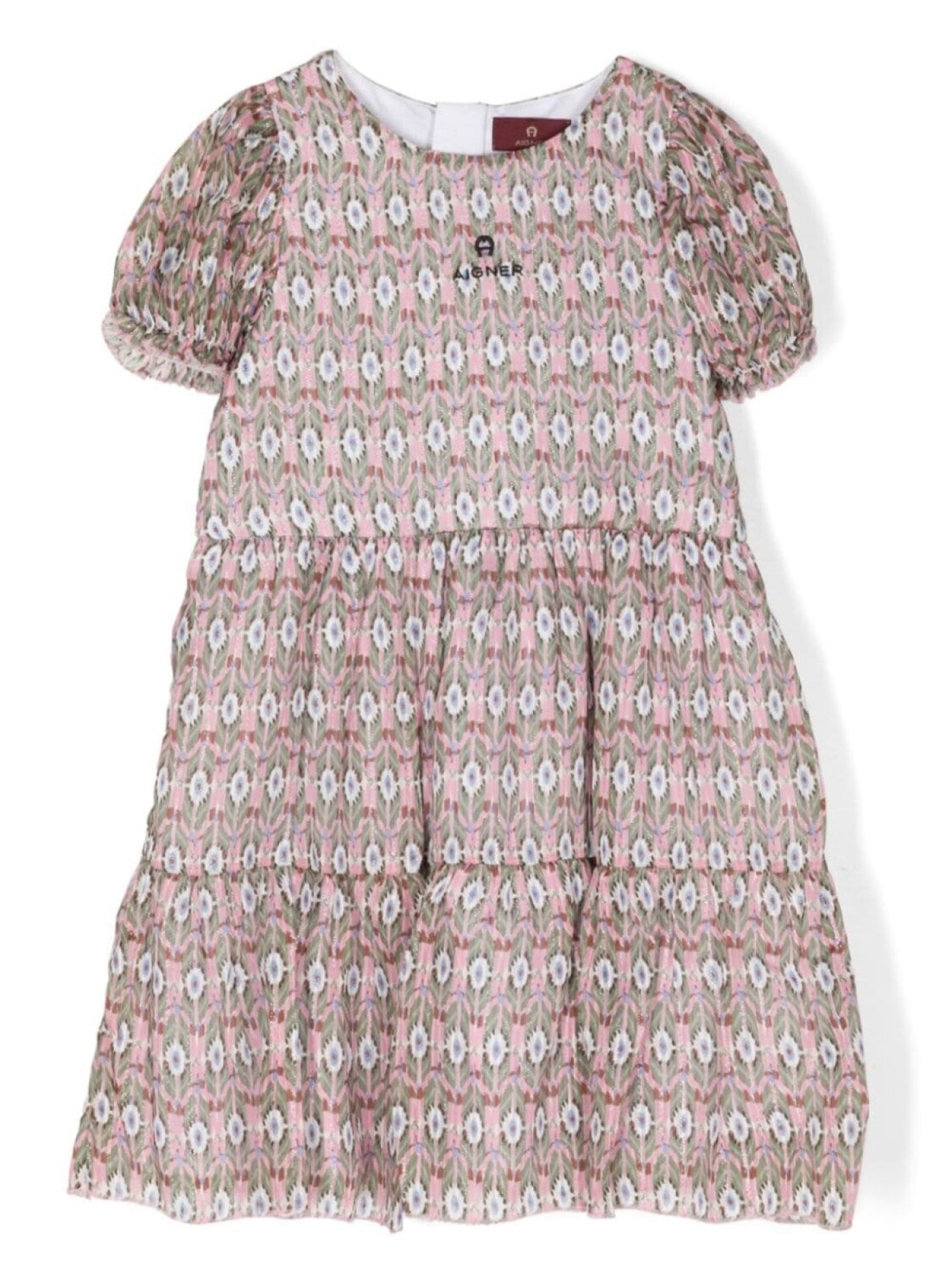 

Aigner Kids ярусное платье с геометричным принтом, мультиколор