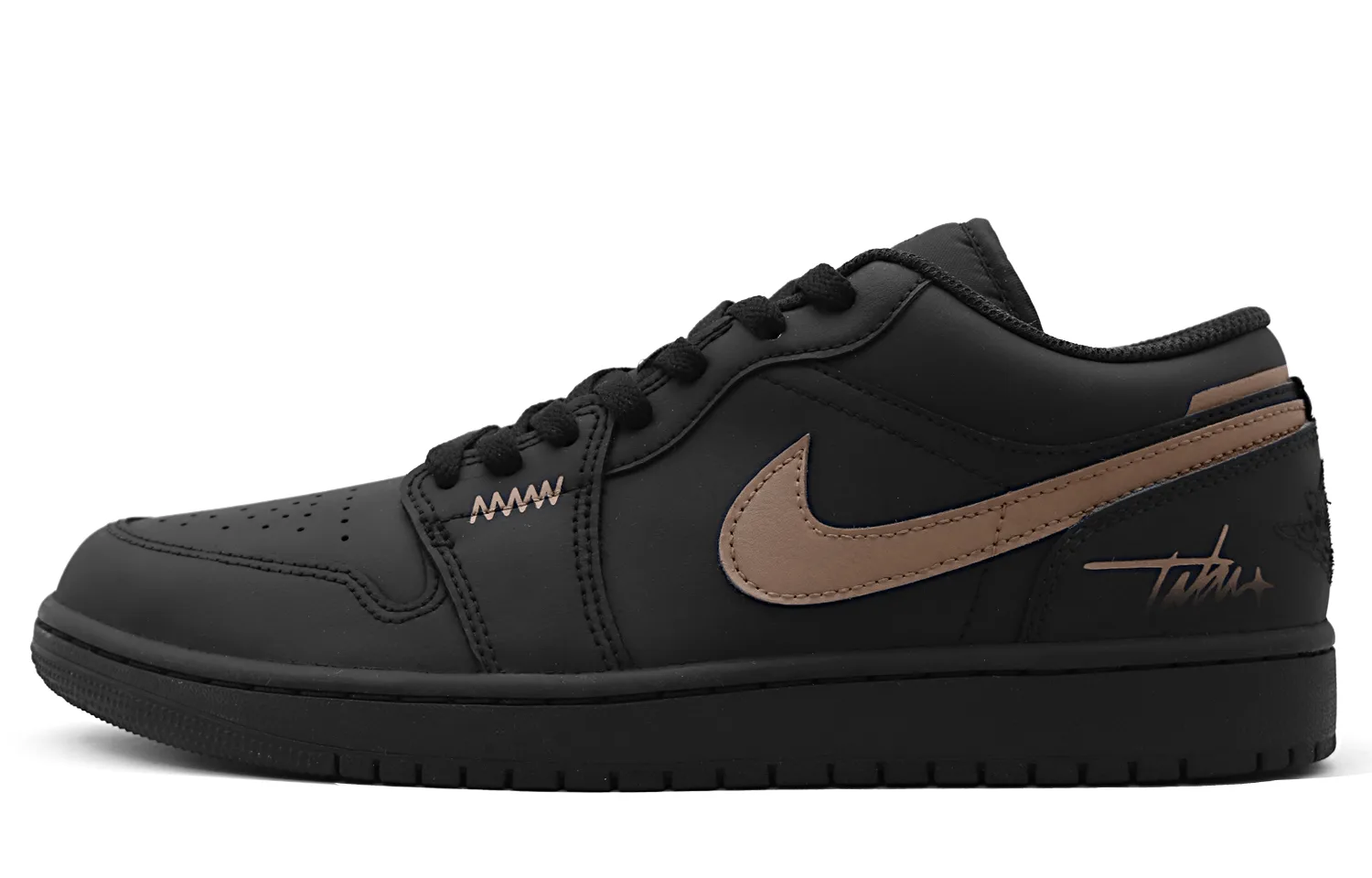 Jordan Air 1 Dark Coffee Fanatic Cushioning Slip Resistant Abrasion Resistant низкие кроссовки для баскетбола в винтажном стиле — фото 3