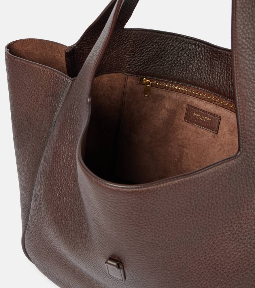 Кожаная сумка-шопер Le 5 à 7 Bea Large Saint Laurent, Marron Fonce — фото 3