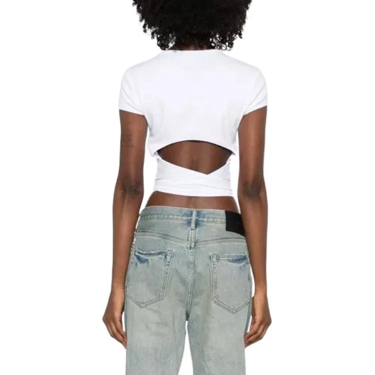 Футболка женская White с круглым вырезом DIESEL — фото 3