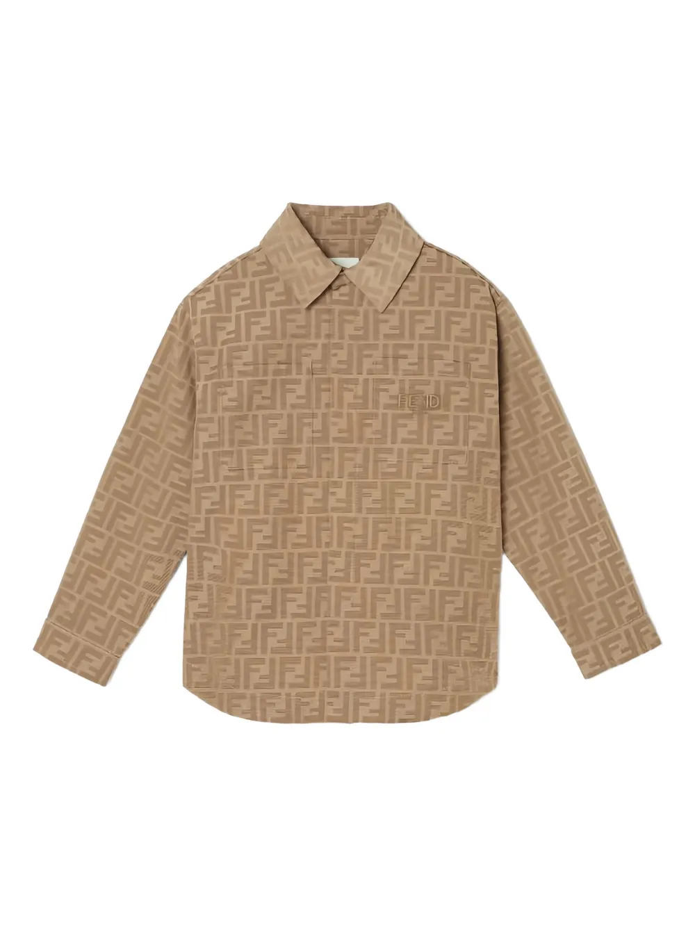 

Куртка с вышитым логотипом FENDI KIDS, коричневый