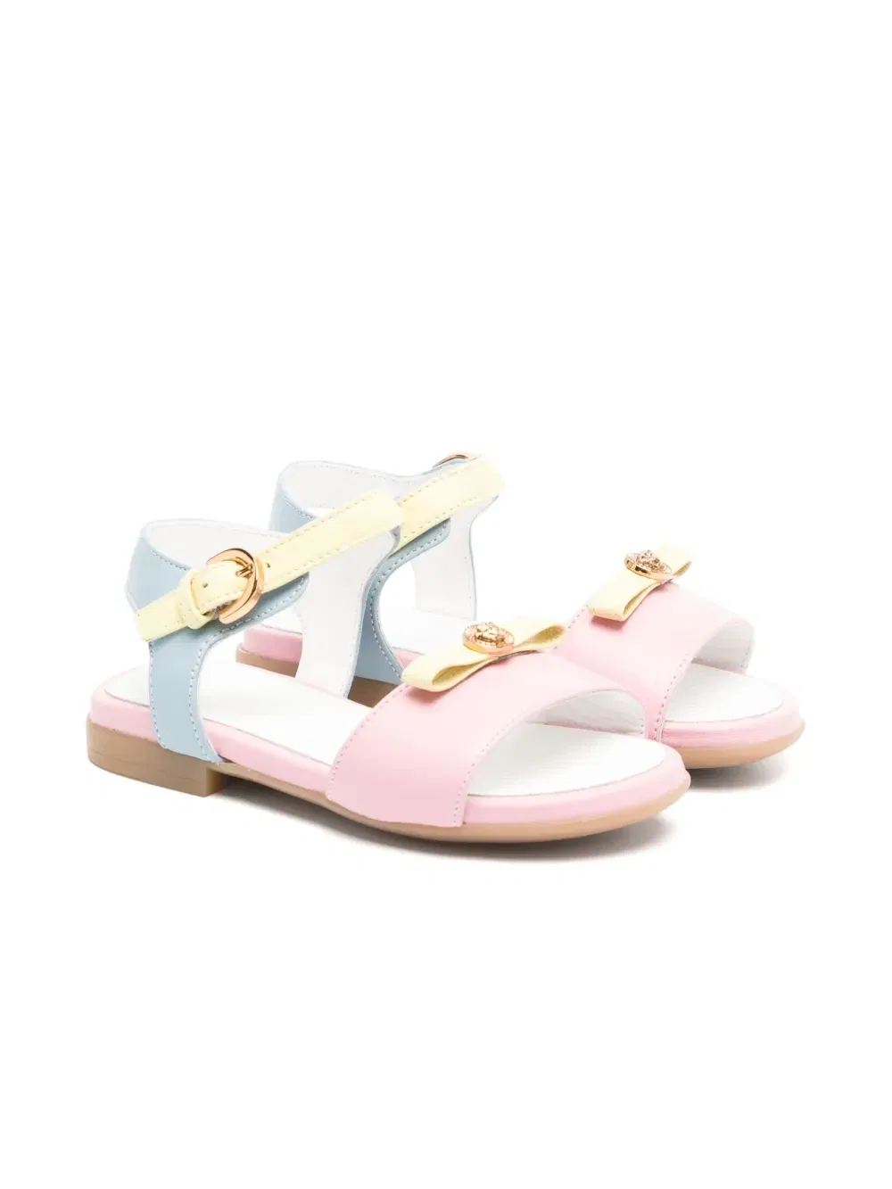 Кожаные сандалии Versace Kids, розовый